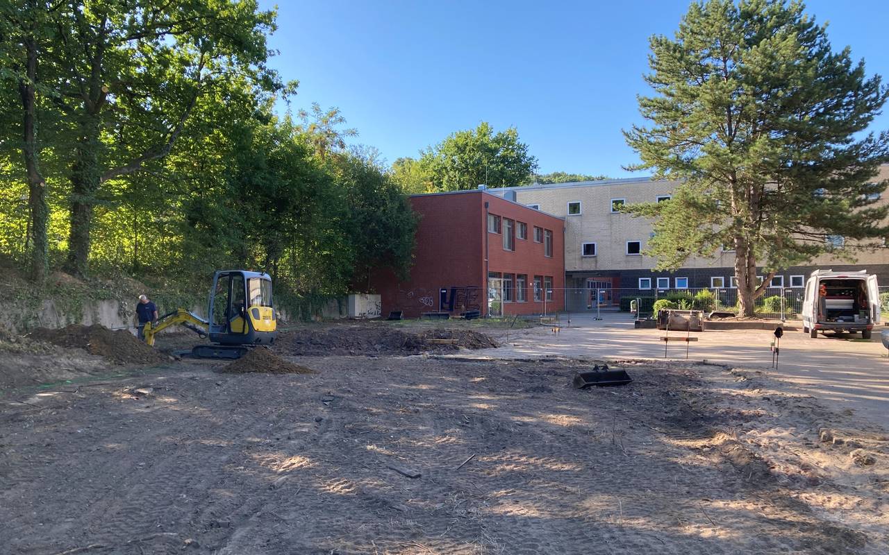 Baustelle an der Realschule Grünstraße in Hattingen