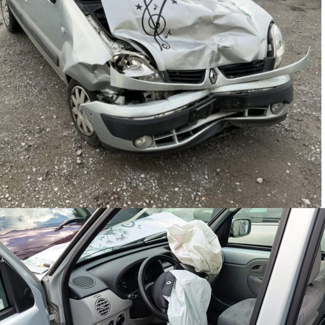 zu sehen ist ein kaputtes Auto