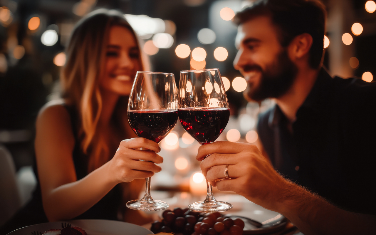 Valentinstag: gemeinsame Zeit bei einem romantischen Dinner