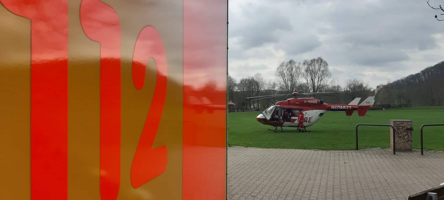 Rettungshubschrauber nach Fahrradunfall im Einsatz