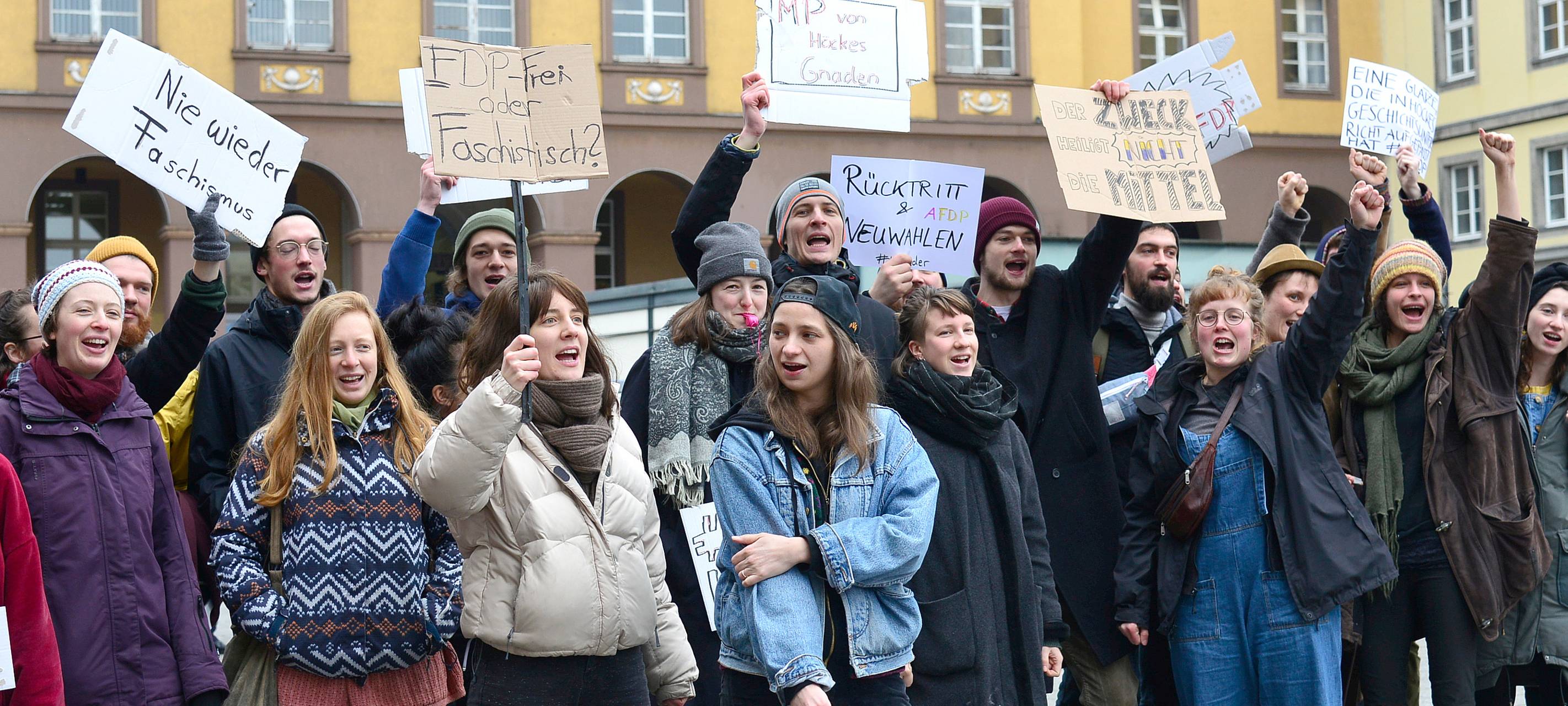Thüringen-Wahl löst spontane Demonstration aus