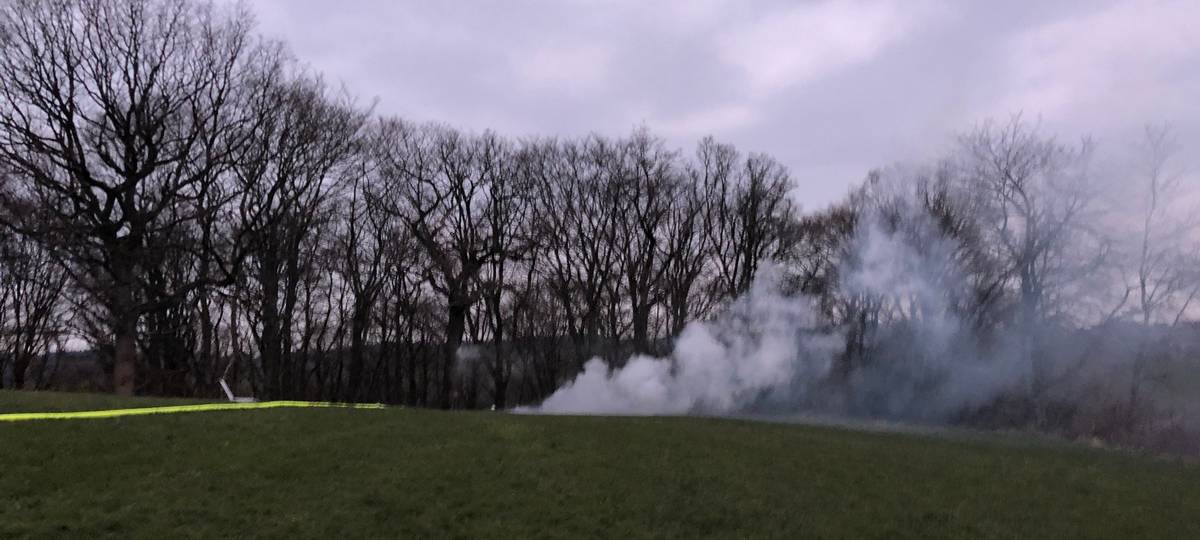 Feuerwehr löscht Flächenbrand