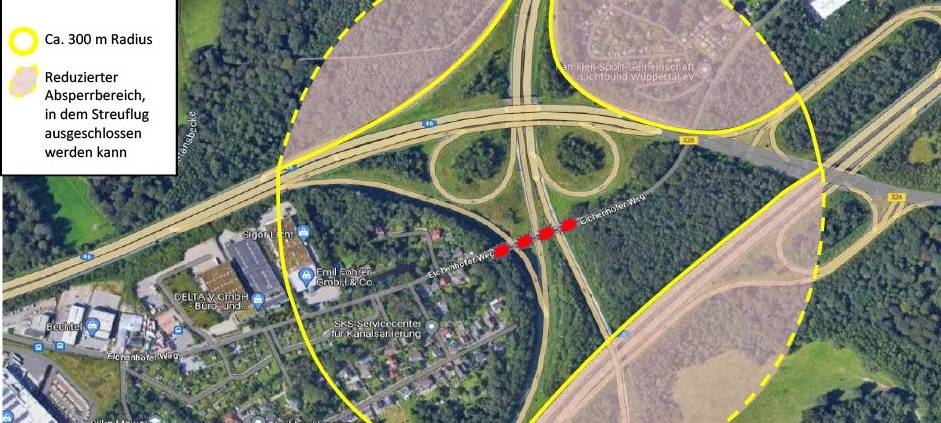 Brückensprengung am Kreuz Wuppertal-Nord