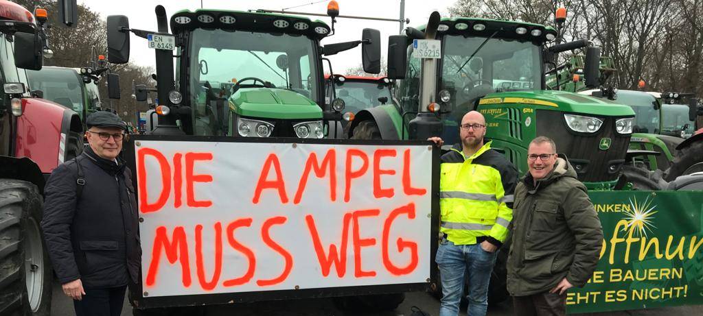 Bauern aus dem Kreis protestieren in Berlin