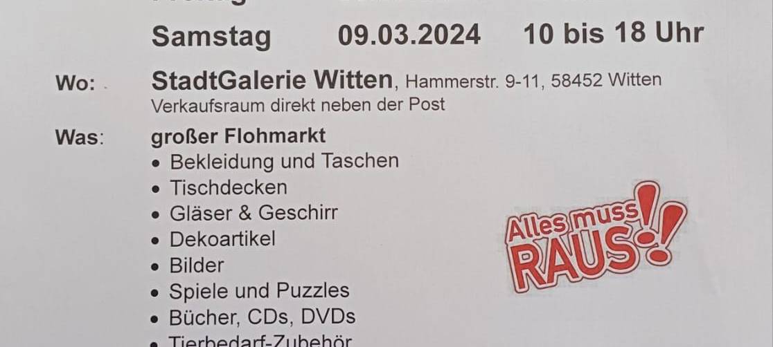 Flohmarkt von den Tierfreunden Witten