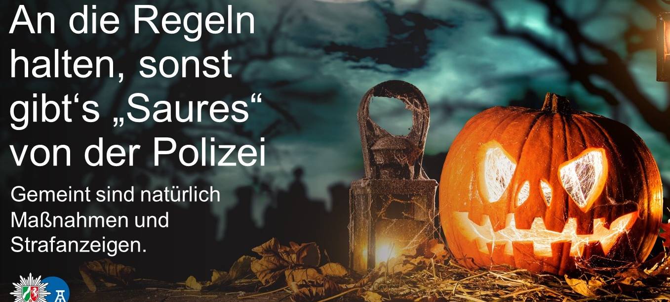 Polizei. Halloween nicht über die Stränge schlagen