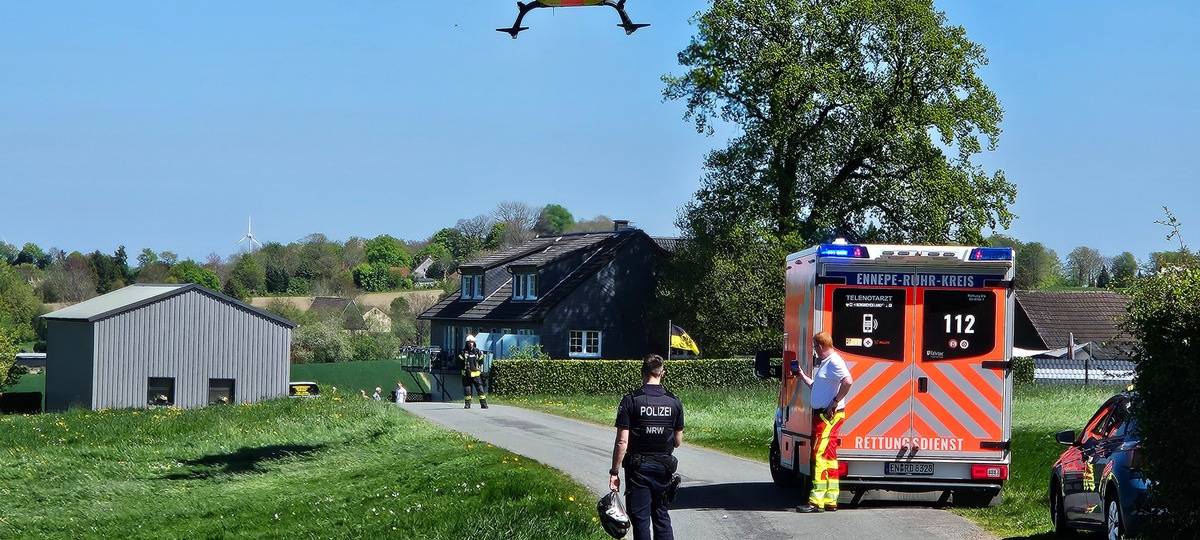 Rettungshubschrauber in Breckerfeld