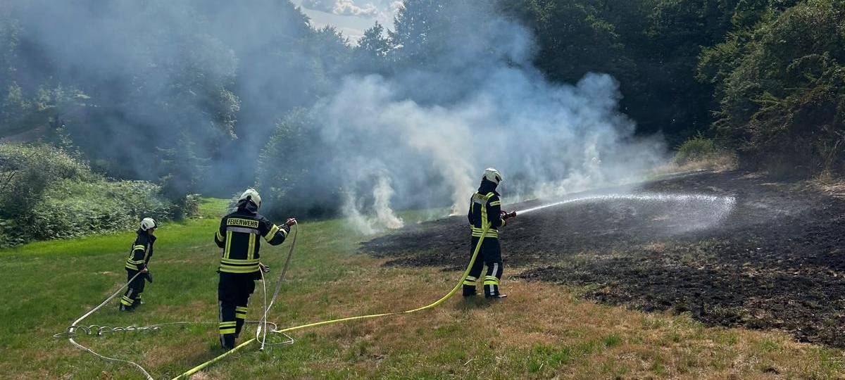 Wiese brennt in Sprockhövel