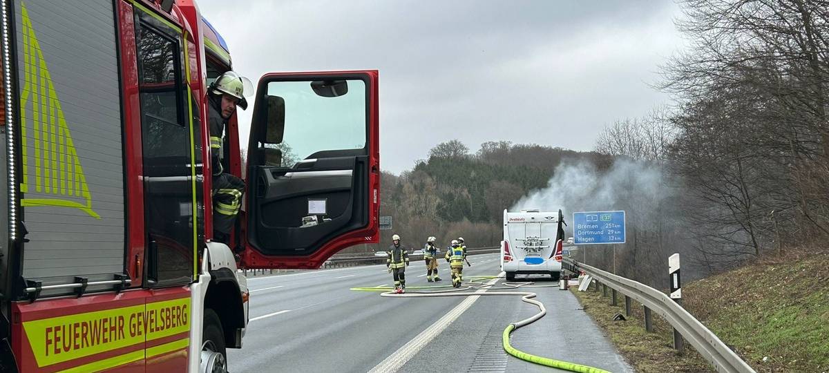 Wohnmobilbrand auf der A1