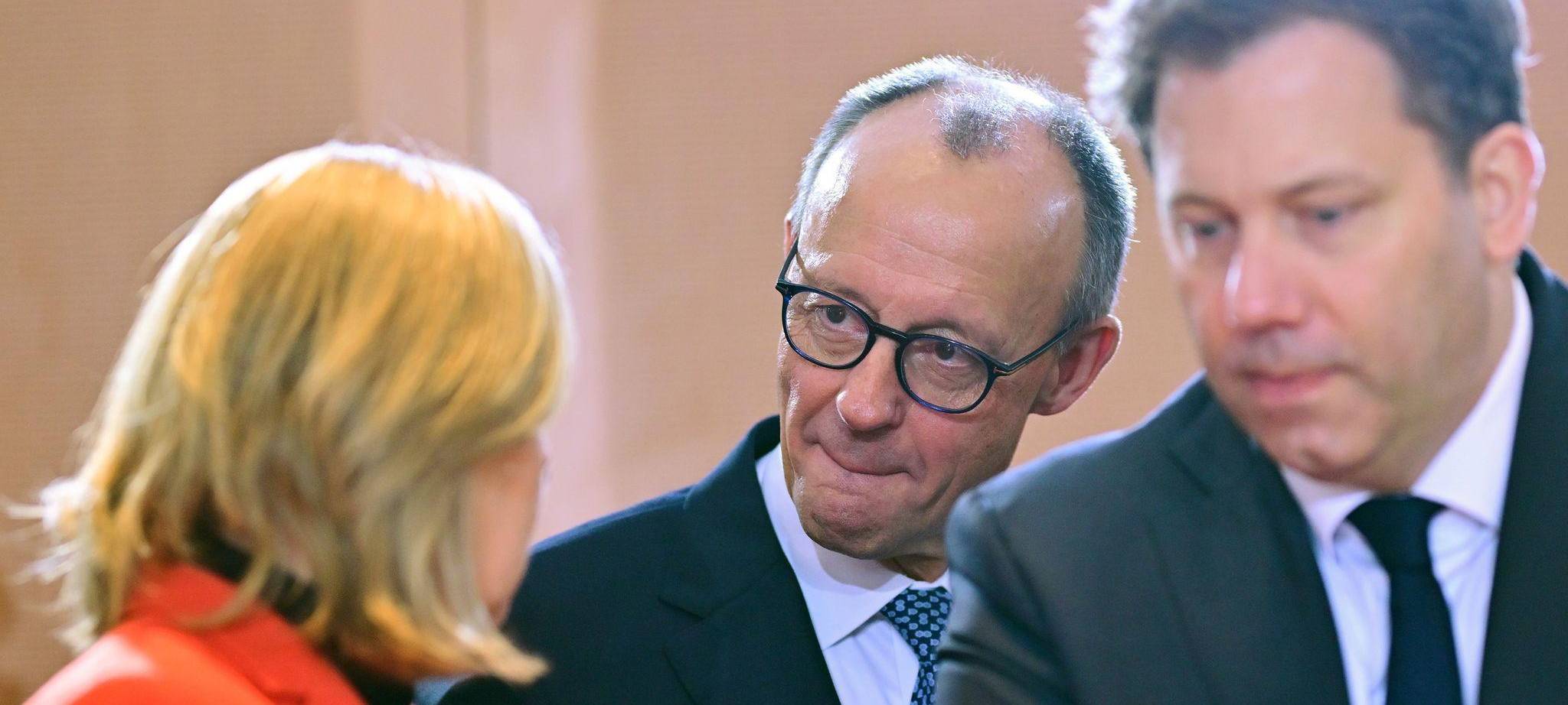 Bärbel Bas, Friedrich Merz und Lars Klingbeil