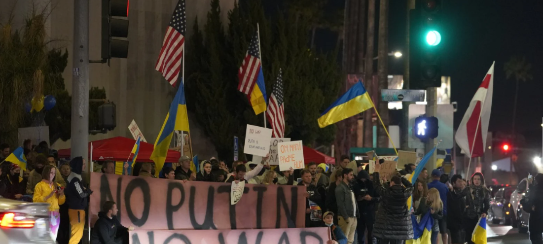 Proteste gegen die russischen Angriffe in der Ukraine